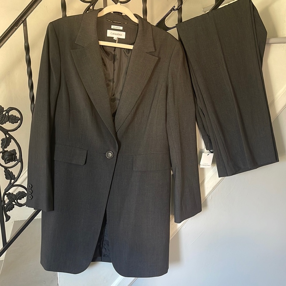 Calvin Klein two piece gray suit